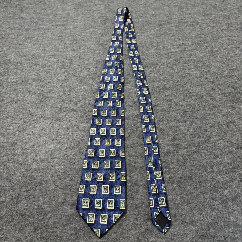 VTG 90s Disney Store Tigger Winnie the Pooh Navy Blue 100% Silk Men's Tie